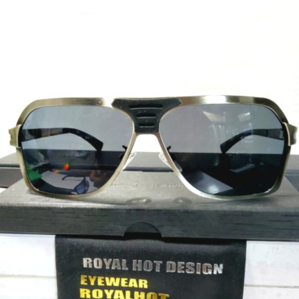 Men's Polarized Square 100% UV Aluminum-magnesium Frame 62mm Black Lens